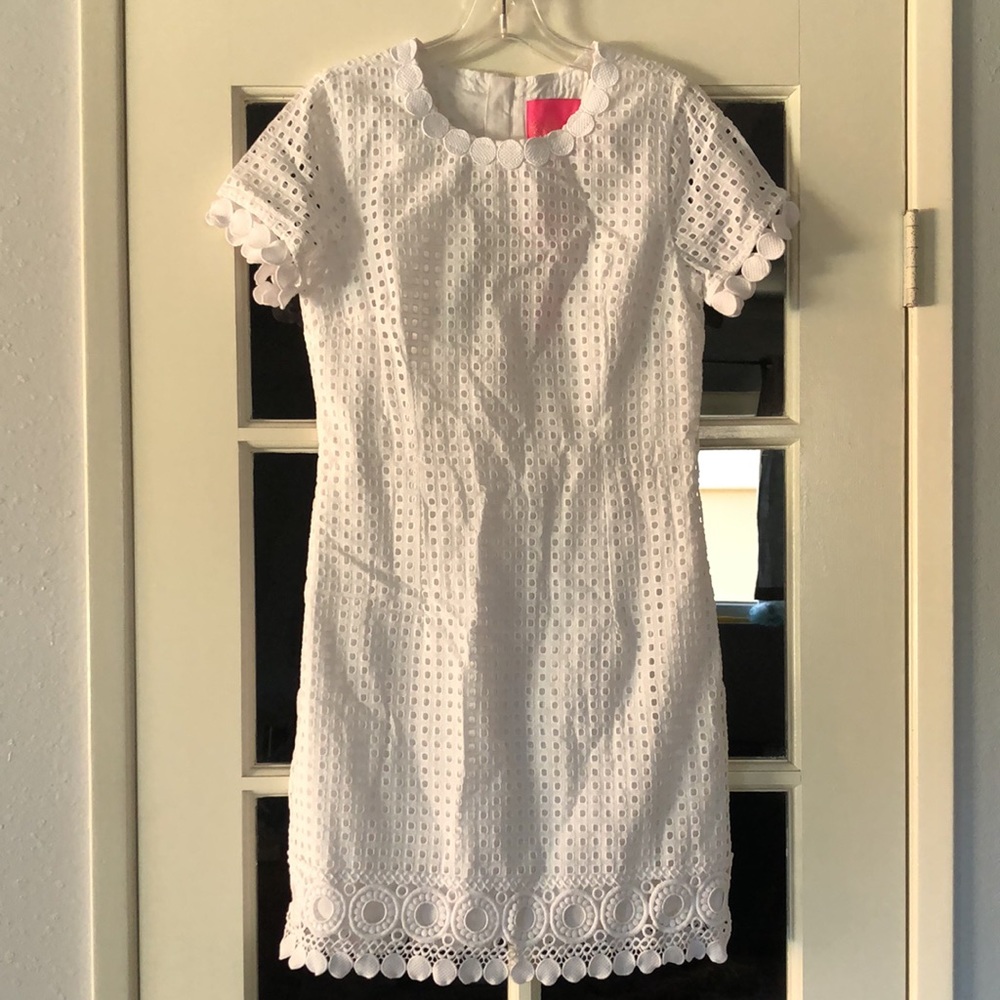 Lilly Pulitzer Jennifer White Eyelet Shift Dress